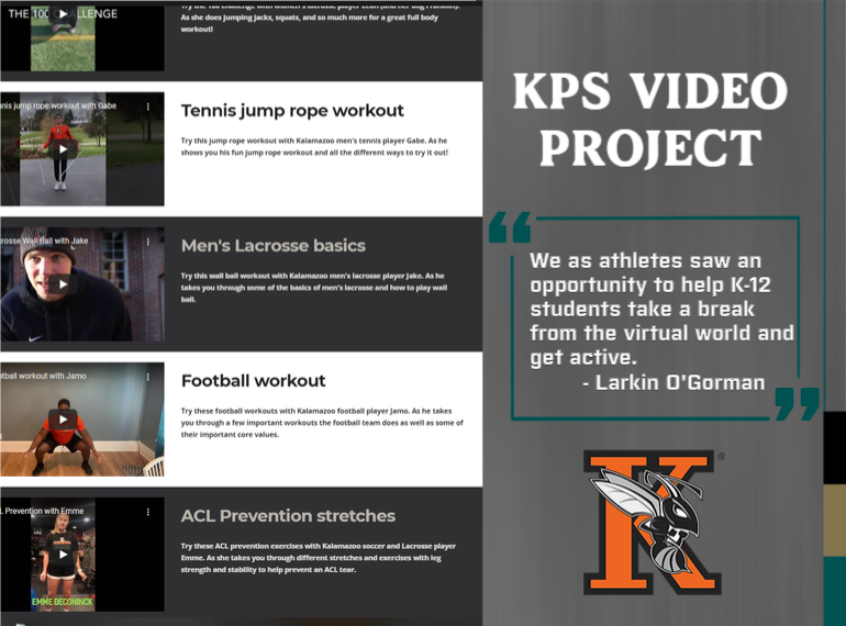 Kalamazoo Student-Athletes Promote Importance of Exercise with Website for K-12 Students