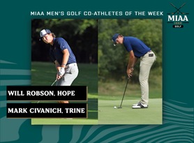Will Robson of Hope and Mark Civanich of Trine, MIAA Men's Golf Co-Athletes of the Week 9/26/22