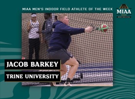 Jacob Barkey, Trine, MIAA Men's Indoor Field Athlete of the Week 2/27/23