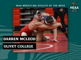 Darren McLeod, Olivet, MIAA Wrestling Athlete of the Week 12/12/22