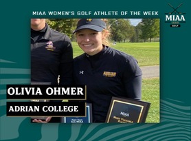 Olivia Ohmer, Adrian, MIAA Women's Golf Athlete of the Week 10/10/22