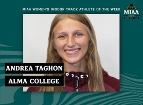 Andrea Taghon, Alma, MIAA Women's Indoor Track Athlete of the Week 2/20/23