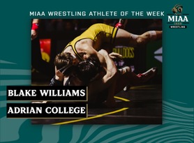 Blake Williams, Adrian, MIAA Wrestling Athlete of the Week 1/30/23