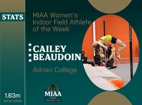 Cailey Beaudoin, Adrian, MIAA Women's Indoor Field Athlete of the Week 1/22/24