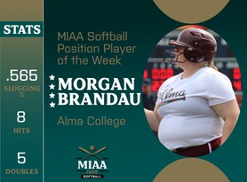 Morgan Brandau, Alma, MIAA Softball Position Player of the Week 3/4/24