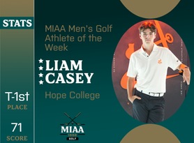 Liam Casey, Hope, MIAA Men's Golf Athlete of the Week 10/16/23