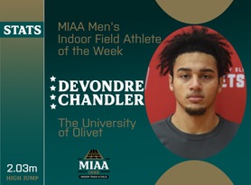 DeVondre Chandler, Olivet, MIAA Men's Indoor Field Athlete of the Week 1/29/24