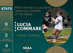 Lucia Commare, Adrian, MIAA Women's Lacrosse Defensive Athlete of the Week 3/18/24
