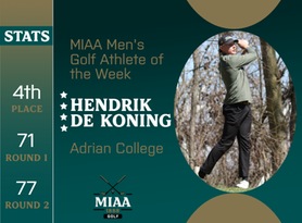 Hendrik de Koning, Adrian, MIAA Men's Golf Athlete of the Week 3/25/24