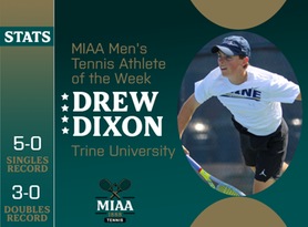 Drew Dixon, Trine, MIAA Men's Tennis Athlete of the Week 3/11/24