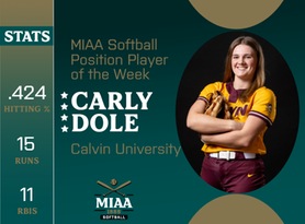 Carly Dole, Calvin, MIAA Softball Position Player of the Week 3/11/24