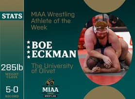 Boe Eckman, Olivet, MIAA Wrestling Athlete of the Week 2/19/24