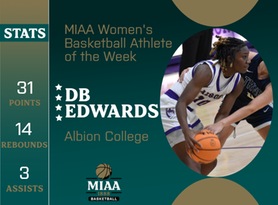 DB Edwards, Albion, MIAA Women's Basketball Athlete of the Week 1/29/24