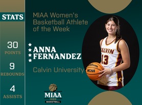 Anna Fernandez, Calvin, MIAA Women's Basketball Athlete of the Week 2/5/24