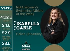 Isabella Gable, Calvin, MIAA Women's Swimming Athlete of the Week 11/13/23