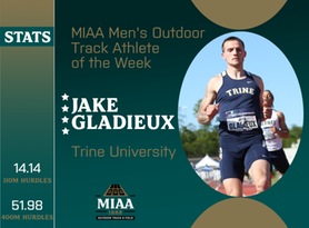 Jake Gladieux, Trine, MIAA Men's Outdoor Track Athlete of the Week 4/1/24