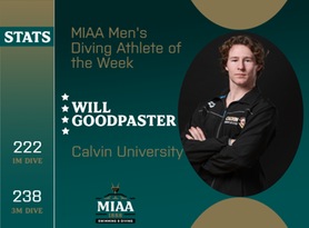 Will Goodpaster, Calvin, MIAA Men's Diving Athlete of the Week 1/16/24