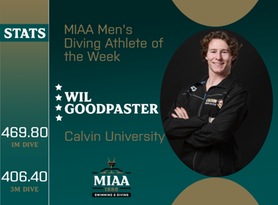 Wil Goodpaster, Calvin, MIAA Men's Diving Athlete of the Week 2/5/24