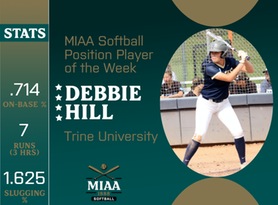 Debbie Hill, Trine, MIAA Softball Position Player of the Week 3/18/24