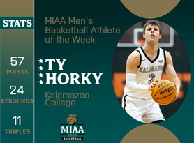 Ty Horky, Kalamazoo, MIAA Men's Basketball Athlete of the Week 11/20/23