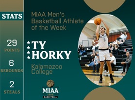 Ty Horky, Kalamazoo, MIAA Men's Basketball Athlete of the Week 12/11/23