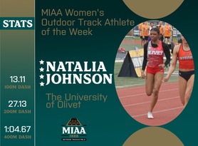 Natalia Johnson, Olivet, MIAA Women's Outdoor Track Athlete of the Week 3/25/24