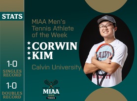 Corwin Kim, Calvin, MIAA Men's Tennis Athlete of the Week 4/15/24