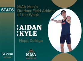 Aidan Kyle, Hope, MIAA Men's Outdoor Field Athlete of the Week 3/18/24