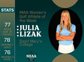Julia Lizak, Saint Mary's, MIAA Women's Golf Athlete of the Week 9/18/23
