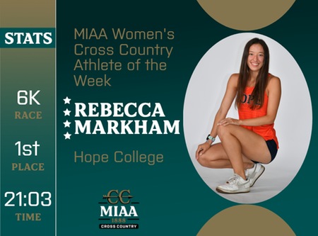 Rebecca Markham, Hope, MIAA Women's Cross Country Athlete of the Week 10/30/23