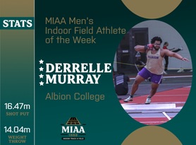 Derrelle Murray, Albion, MIAA Men's Indoor Field Athlete of the Week 2/5/24