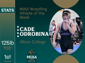 Cade Odrobina, Albion, MIAA Wrestling Athlete of the Week 1/8/24