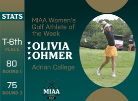 Olivia Ohmer, Adrian, MIAA Women's Golf Athlete of the Week 9/25/23