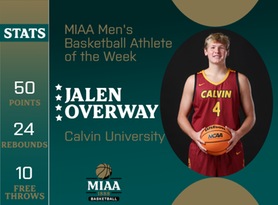Jalen Overway, Calvin, MIAA Men's Basketball Athlete of the Week 1/16/24