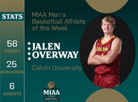Jalen Overway, Calvin, MIAA Men's Basketball Athlete of the Week 1/22/24