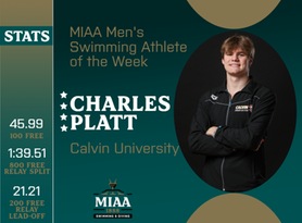 Charles Platt, Calvin, MIAA Men's Swimming Athlete of the Week 1/29/24