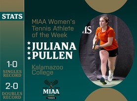 Juliana Pullen, Kalamazoo, MIAA Women's Tennis Athlete of the Week 2/12/24