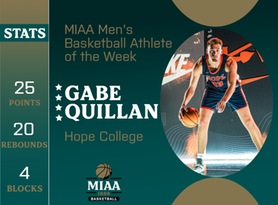Gabe Quillan, Hope, MIAA Men's Basketball Athlete of the Week 1/29/24