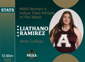 Liathano Ramirez, Alma, MIAA Women's Indoor Field Athlete of the Week 1/16/24