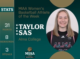 Taylor Sas, Alma, MIAA Women's Basketball Athlete of the Week 2/19/24