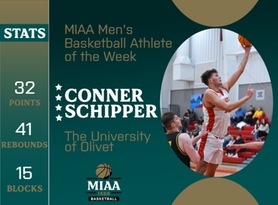 Conner Schipper, Olivet, MIAA Men's Basketball Athlete of the Week 2/5/24