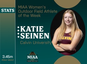Katie Seinen, Calvin, MIAA Women's Outdoor Field Athlete of the Week 4/22/24