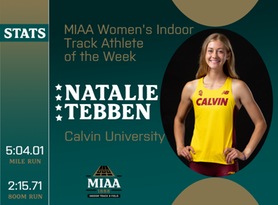 Natalie Tebben, Calvin, MIAA Women's Indoor Track Athlete of the Week 2/12/24