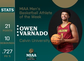 Owen Varnado, Calvin, MIAA Men's Basketball Athlete of the Week 12/26/23