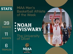 Noah Wiswary, Olivet, MIAA Men's Basketball Athlete of the Week 2/12/24