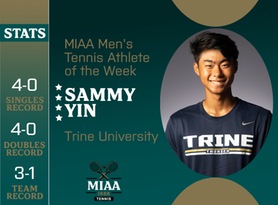Sammy Yin, Trine, MIAA Men's Tennis Athlete of the Week 9/11/23
