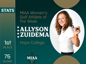 Allyson Zuidema, Hope, MIAA Women's Golf Athlete of the Week 4/1/24