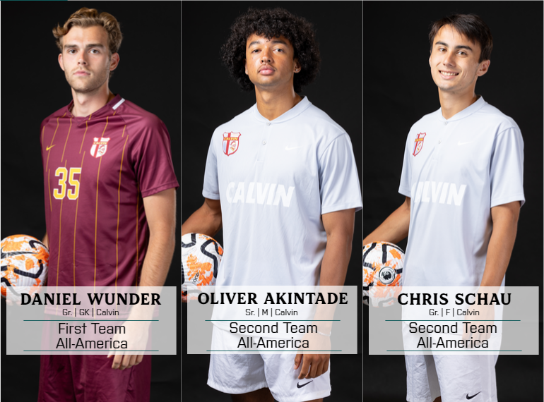 Calvin's Wunder, Akintade and Schau Named All-America by United Soccer Coaches