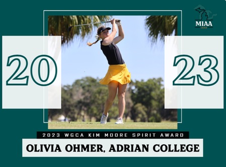 Adrian's Olivia Ohmer Wins WGCA Kim Moore Spirit Award